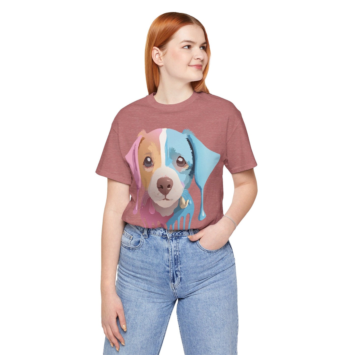 Unisex Dog Graphic Tee With Vintage Inspired Artwork By Adelpha Short Sleeve Casual Shirt
