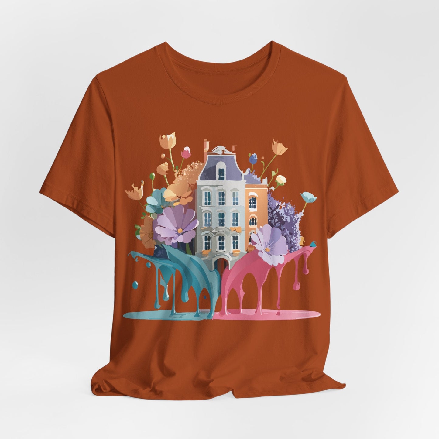Adelpha Vintage Amsterdam Graphic Tee For Everyday Casual Wear Unisex Short Sleeve Shirt