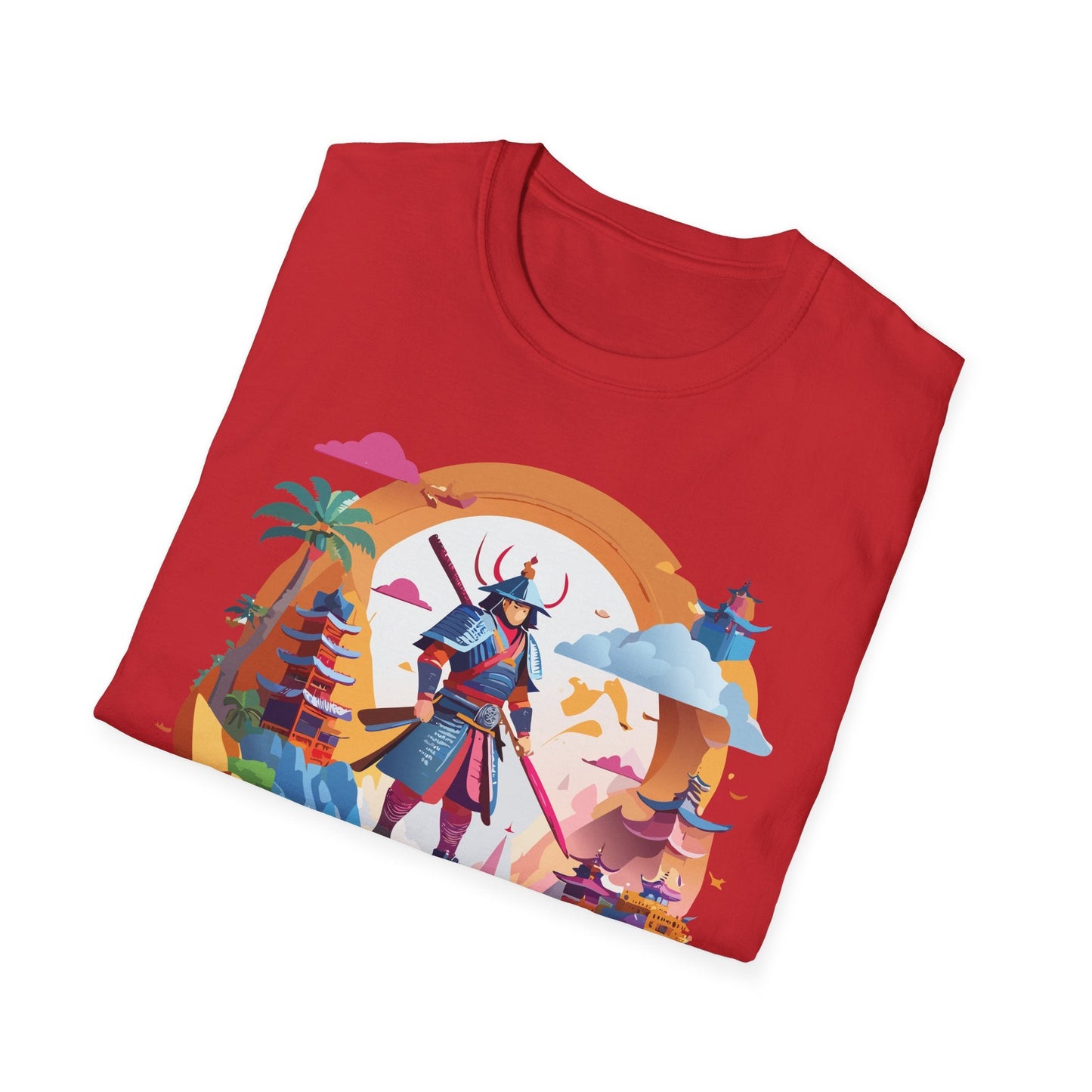 Samurai T Shirt Unisex Gildan Softstyle 64000 100 Percent Ring Spun Cotton Lightweight Tee