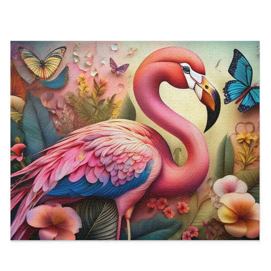 Puzzles-31 Kids Flamingo Puzzle 500-Piece | Floral Flamingo Puzzle 500-Piece, Birds Kids Puzzles Size: 16" x 20",  Ages 9+