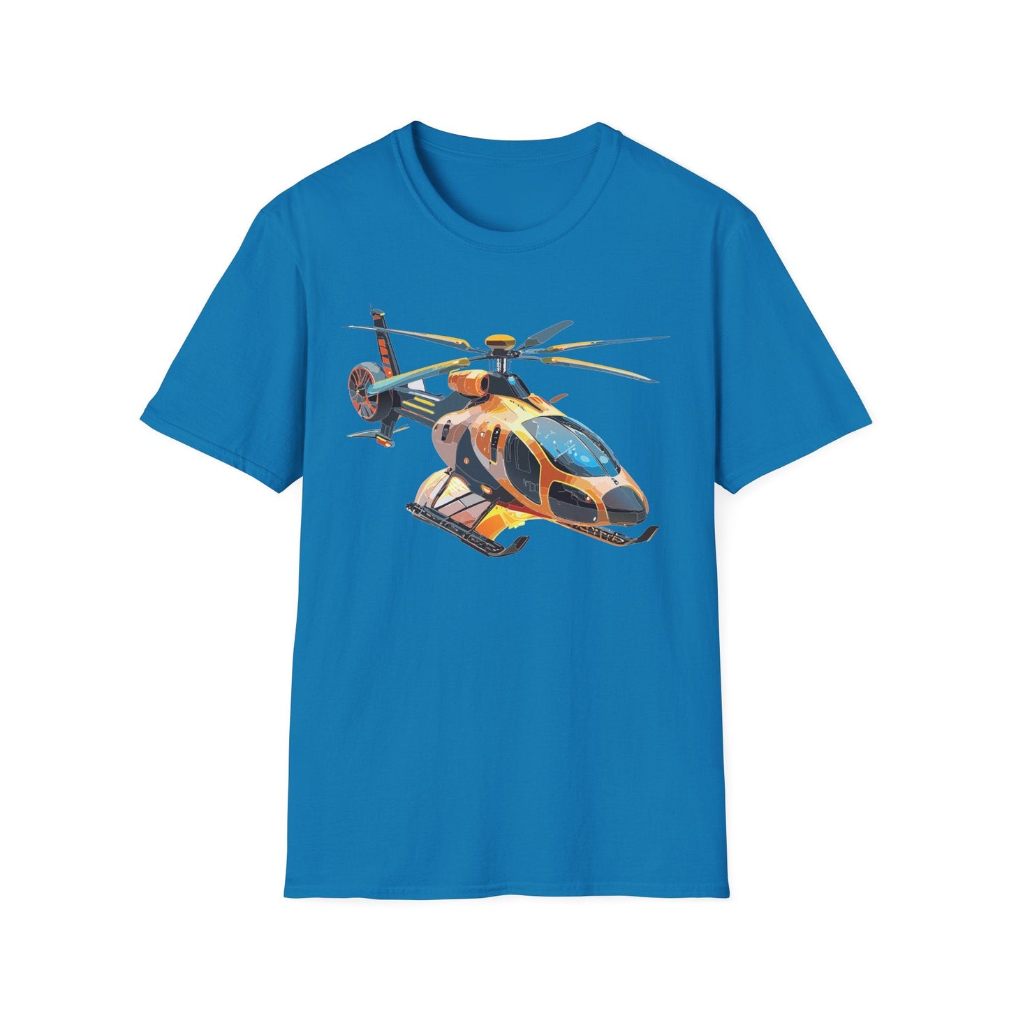 Unisex Helicopter Chopper T Shirt Softstyle 64000 Gildan Durable Lightweight Tee Design