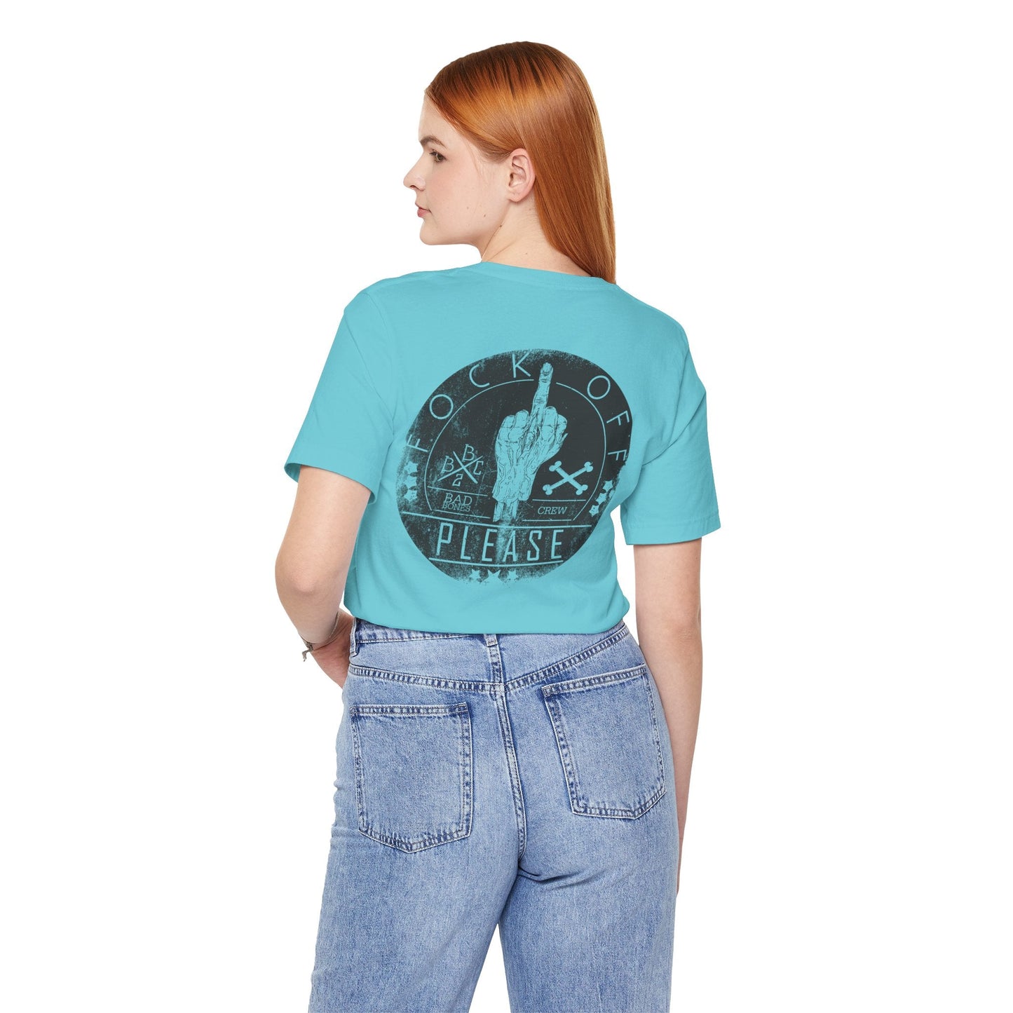 Middle Finger Skull Graphic Design Unisex Cotton T-Shirt A-11
