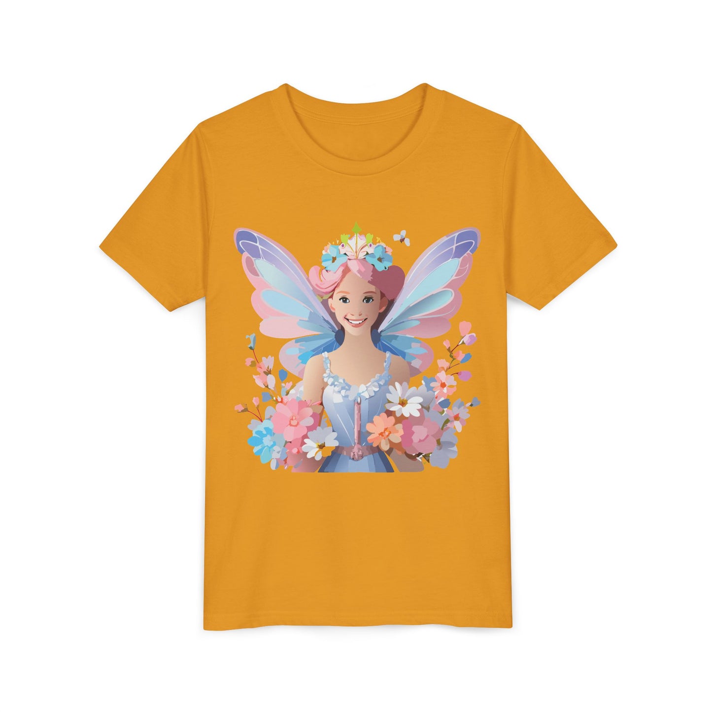 Enchanting Fairy Floral Youth Short Sleeve Tee - Perfect for Spring Celebrations (9-14)