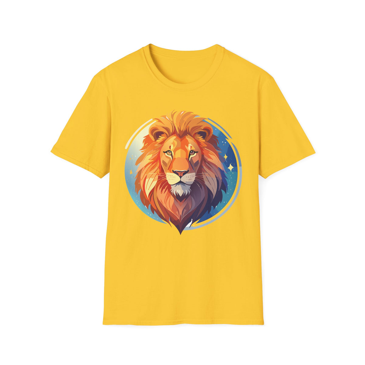 Regal Lion Portrait T-Shirt | Colorful Lion Face Illustration