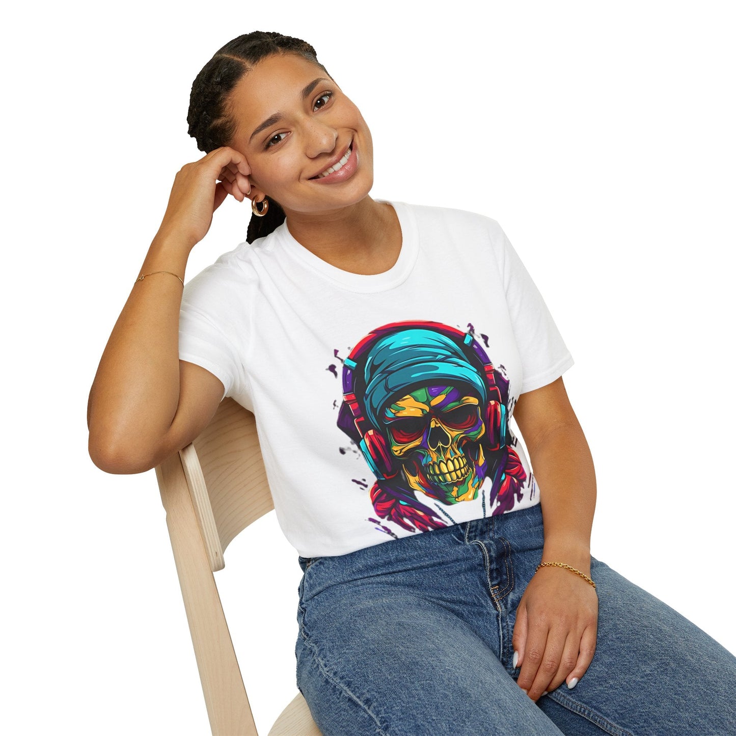 Skull T Shirt Unisex Skeleton Design Gildan Softstyle Cotton Tee for Men Women Durable