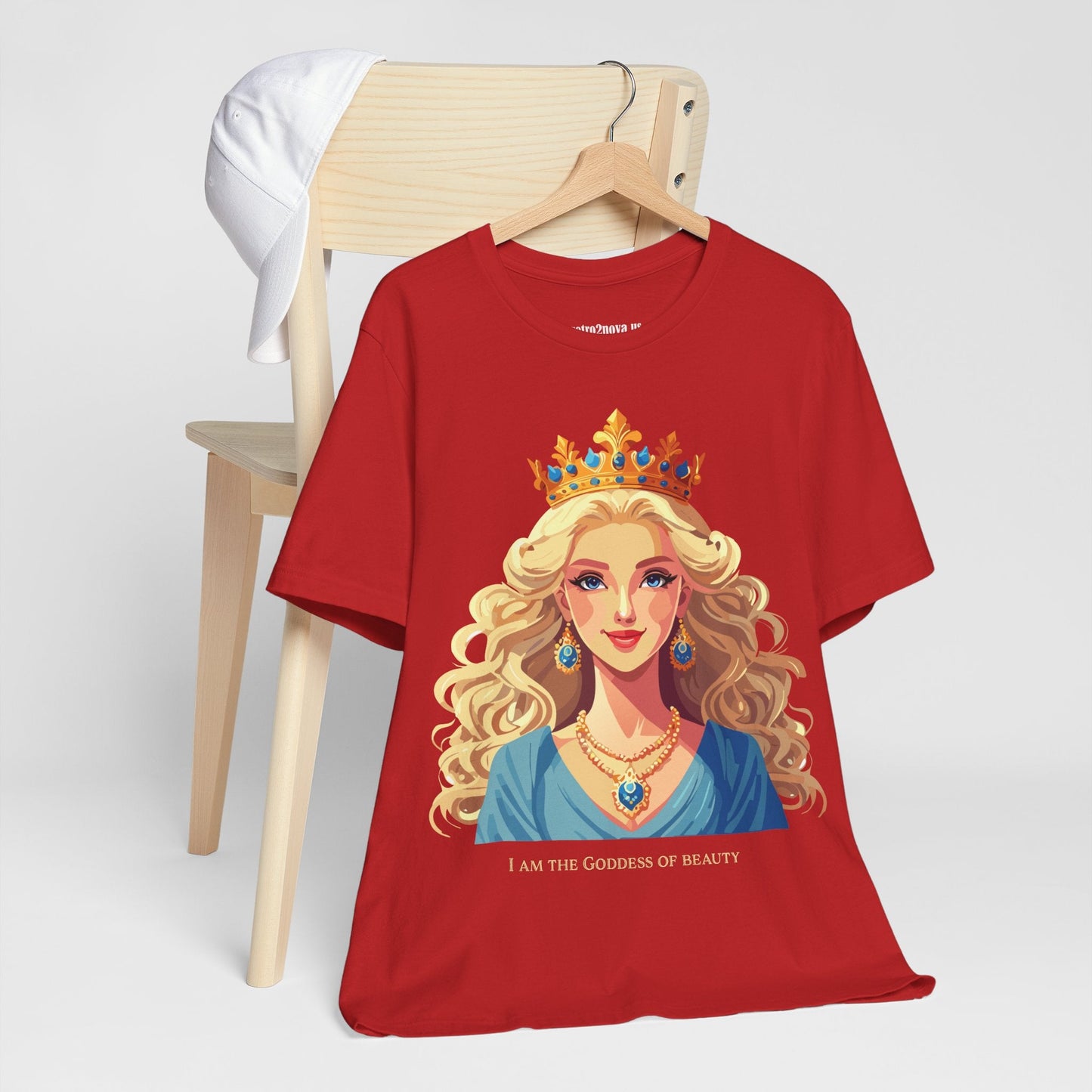 Goddess Graphic Cotton Tee Unisex Short Sleeve By Retro2Nova Original Art Vintage Inspired