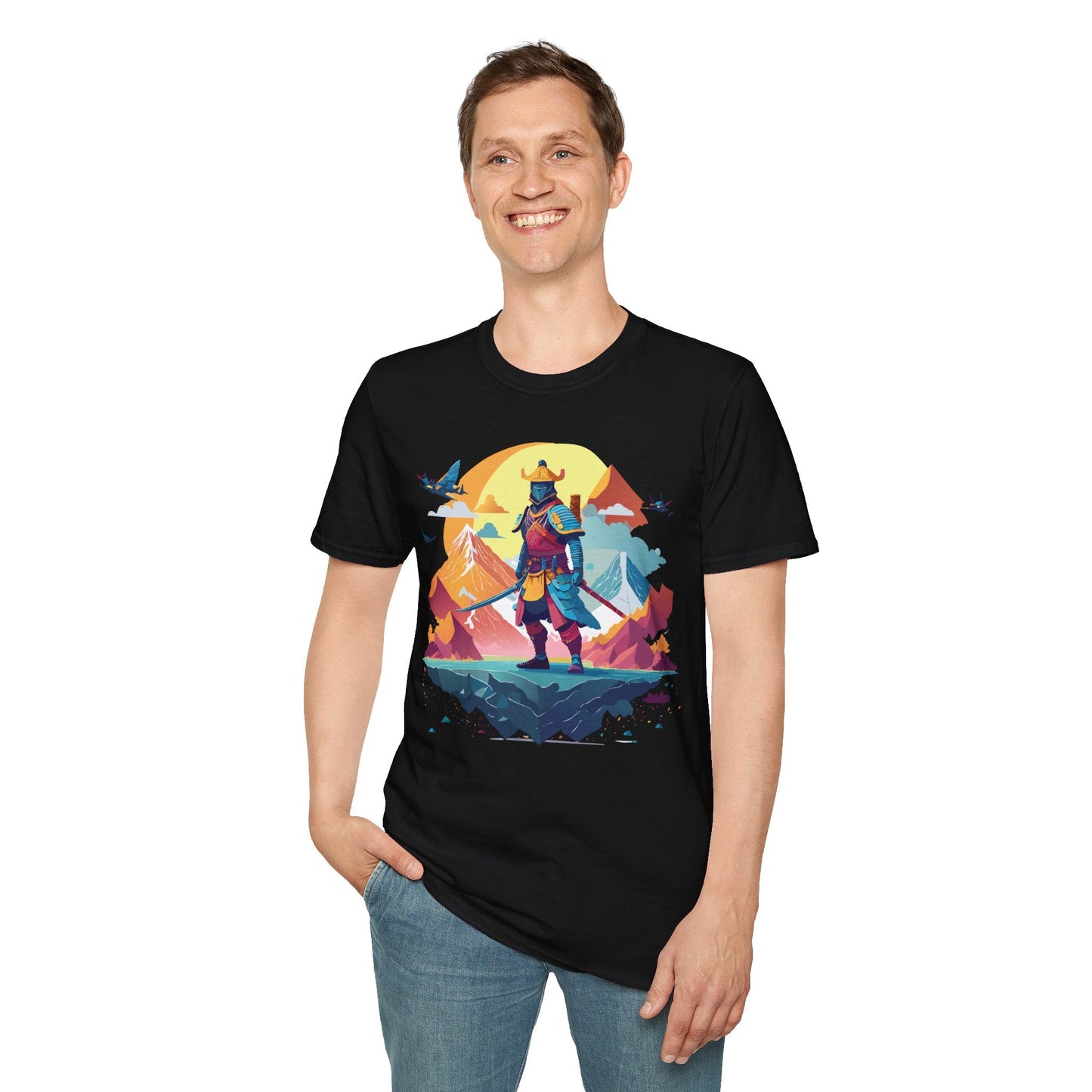 Samurai Shirt Unisex Gildan Softstyle 64000 Tee 100 Percent Ring Spun Cotton Comfortable Everyday
