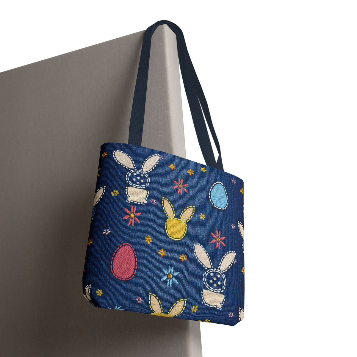 Easter Graphic Design Denim Fabric Imitation Print Unisex Canvas Bag Poly Spun 3 Sizes Tote Bag 204-5