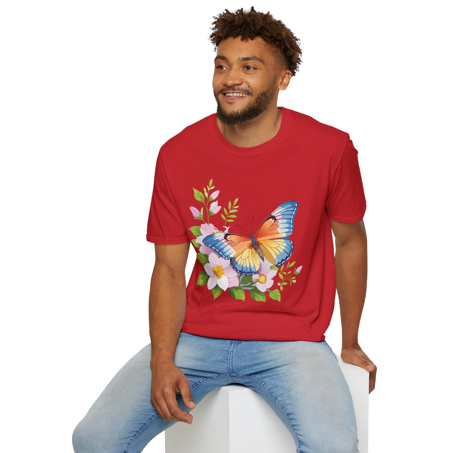 Butterfly T Shirt Unisex Monarch Design Gildan Softstyle 64000 Ring Spun Cotton Tee