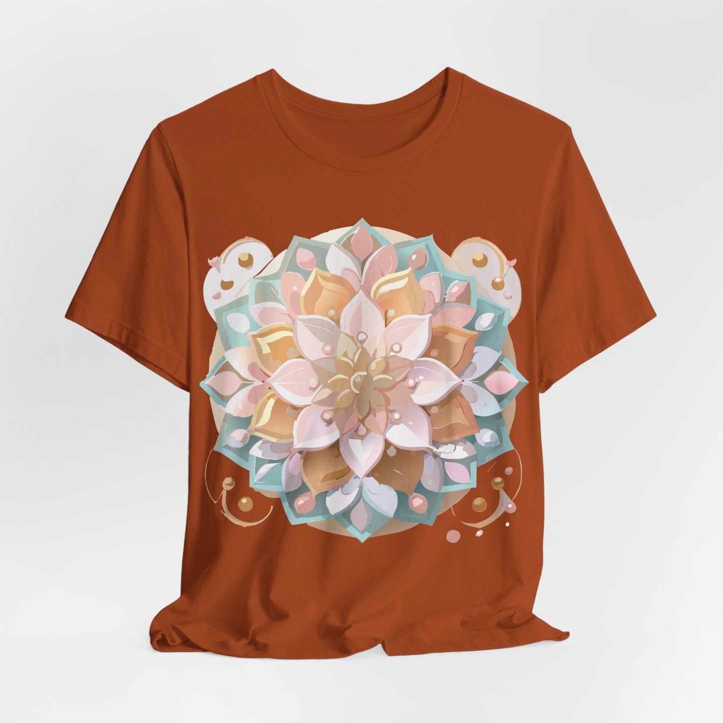 Mandala Graphic Unisex 100 Cotton Vintage Floral Artwork Tee 10