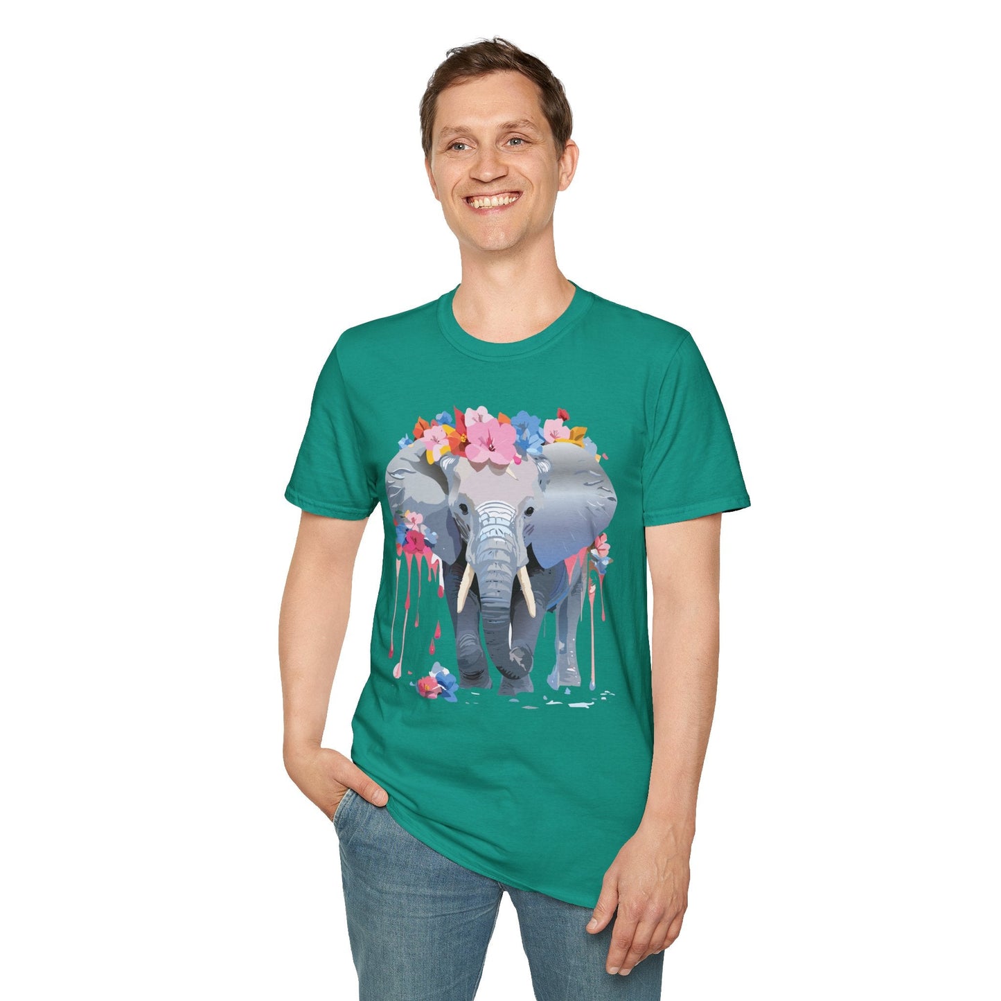 Elephant Graphic T Shirt Unisex Animals Tee Softstyle 64000 Gildan Comfort Breathable