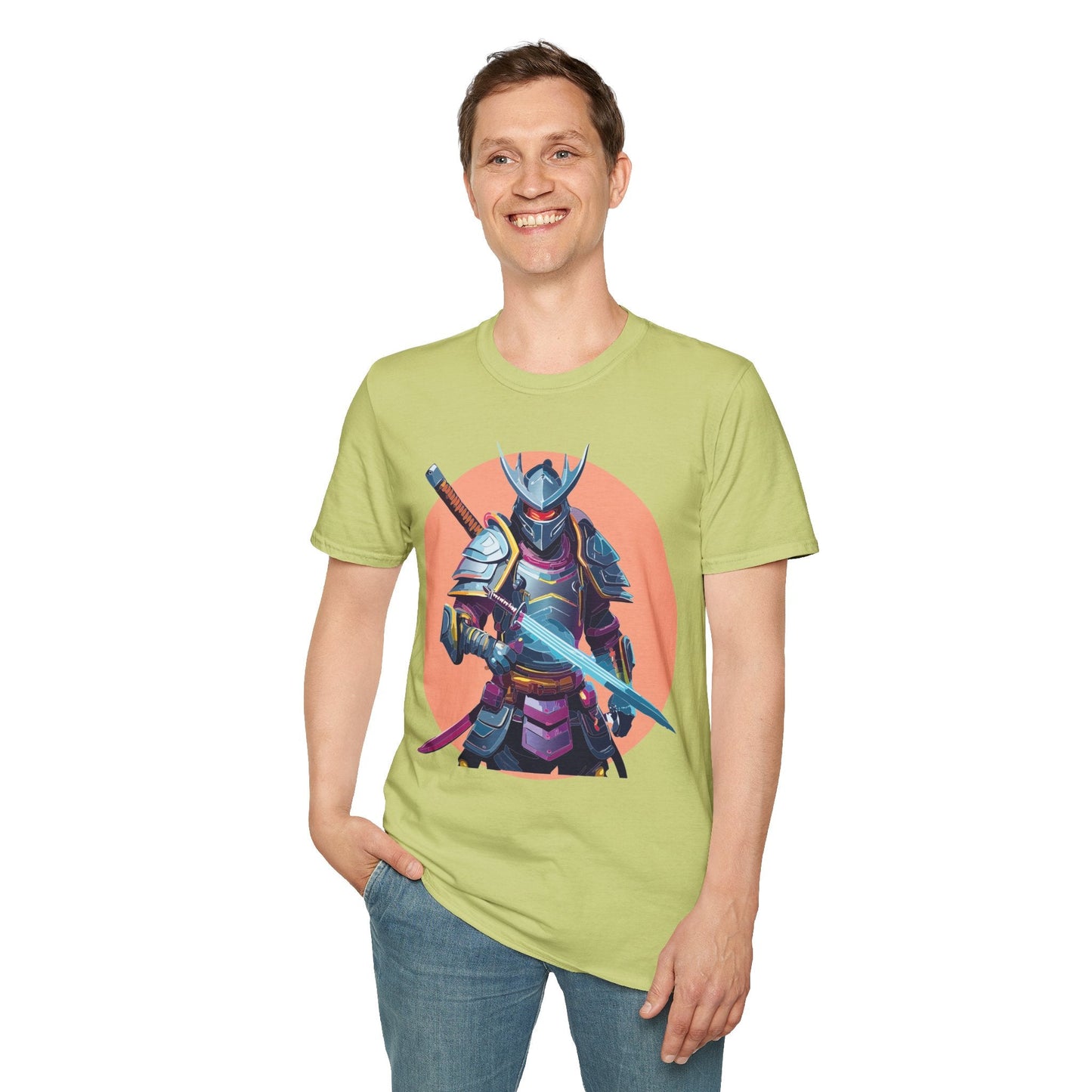Samurai Shirt Unisex Tee Gildan Softstyle 64000 One Hundred Percent Ring Spun Cotton Comfort