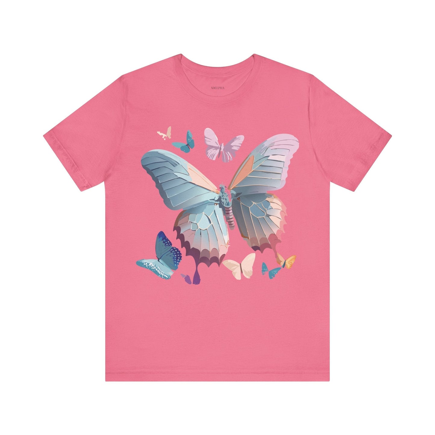 Butterfly Graphic Short Sleeve Tee Unisex Vintage Art Shirt By Adelpha