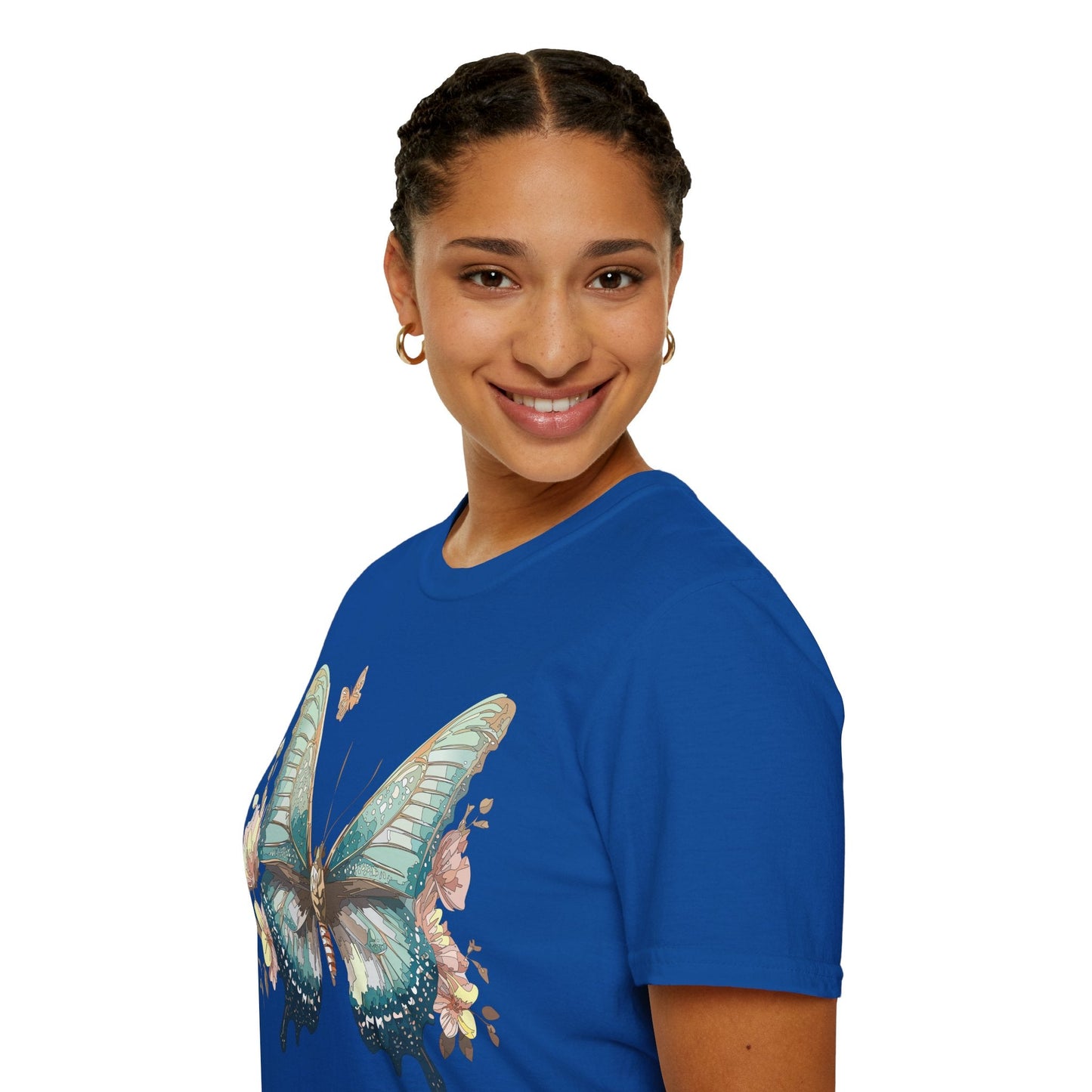 Butterfly Print Unisex T Shirt Monarch Design Softstyle 64000 Gildan Cotton Tee Quality
