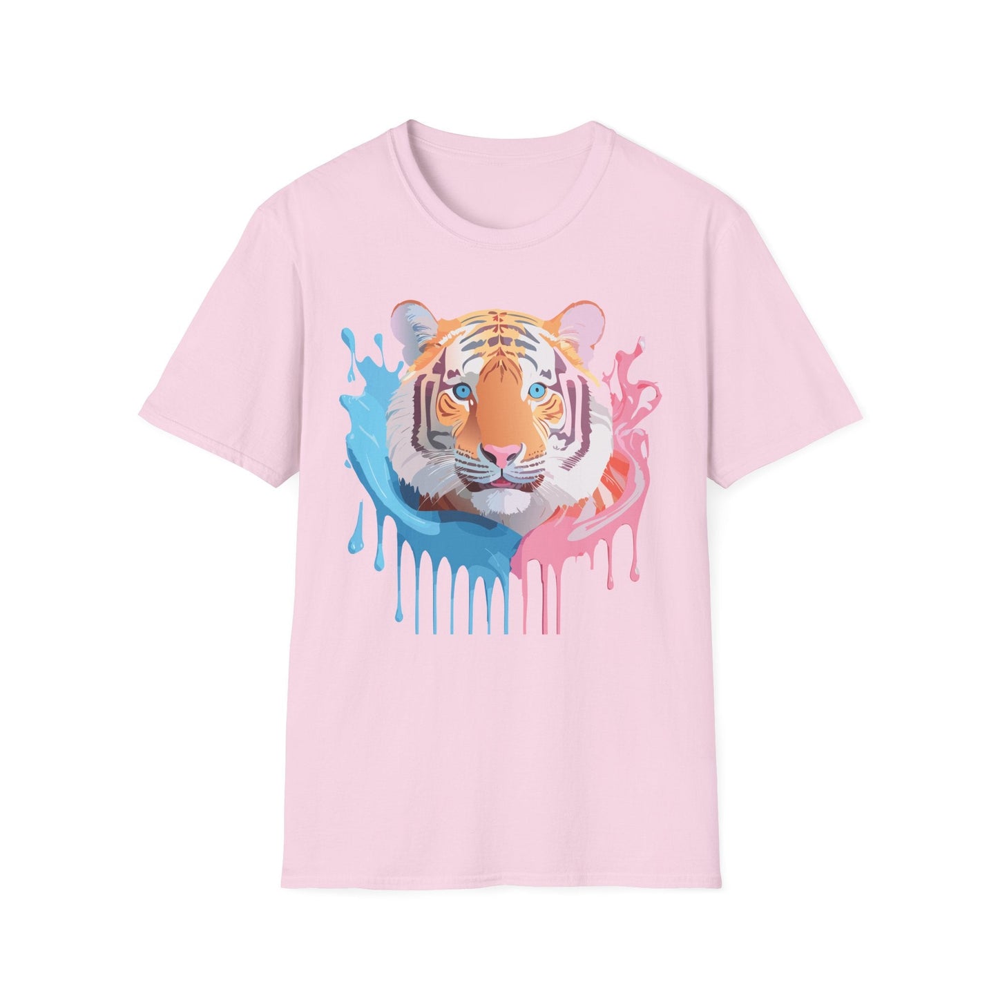 Tiger Shirt Unisex Animal Print Tee Gildan Softstyle 64000 Cotton