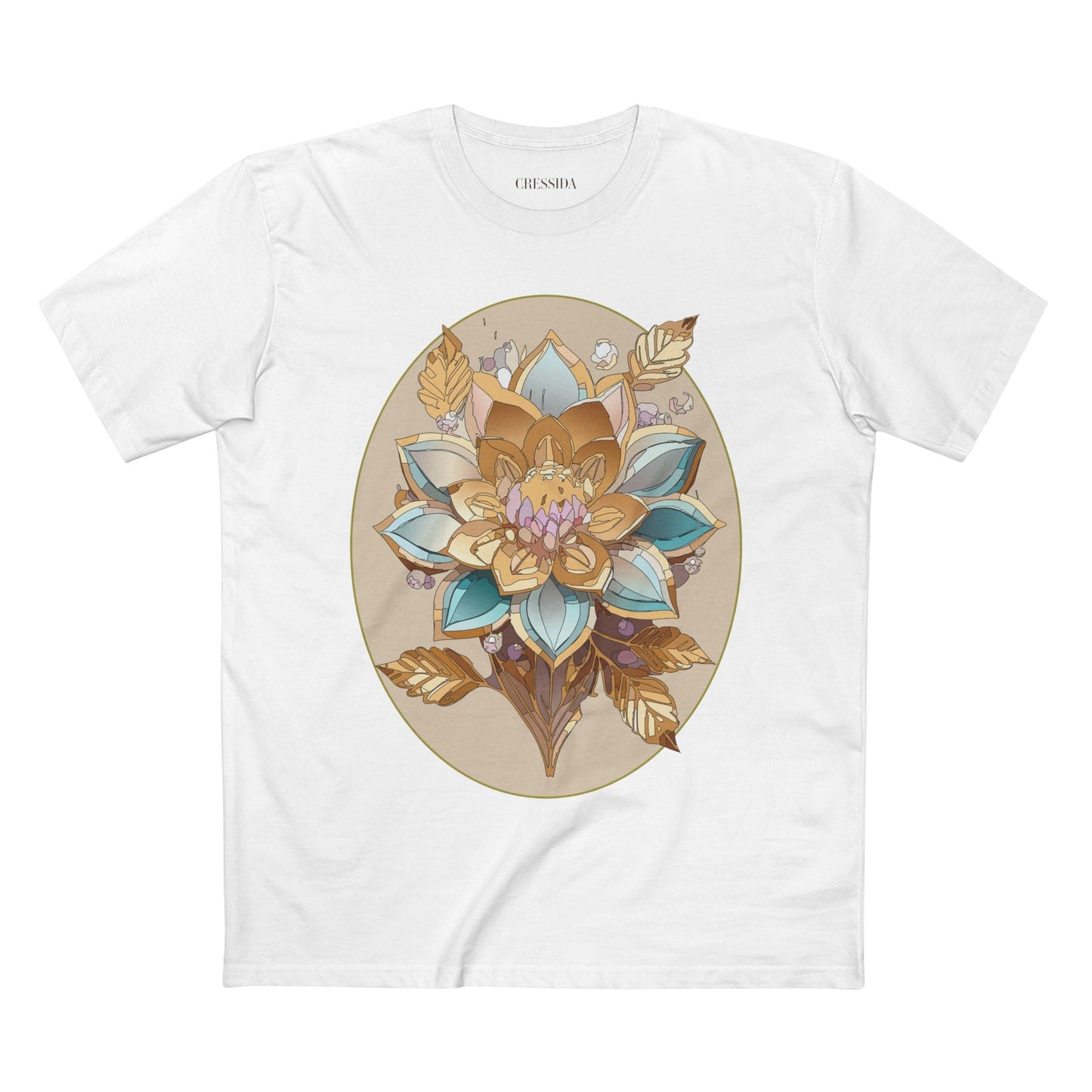 Floral Graphic T-Shirt Unisex 100 Cotton Art Design with Antique Flowers Tee 26