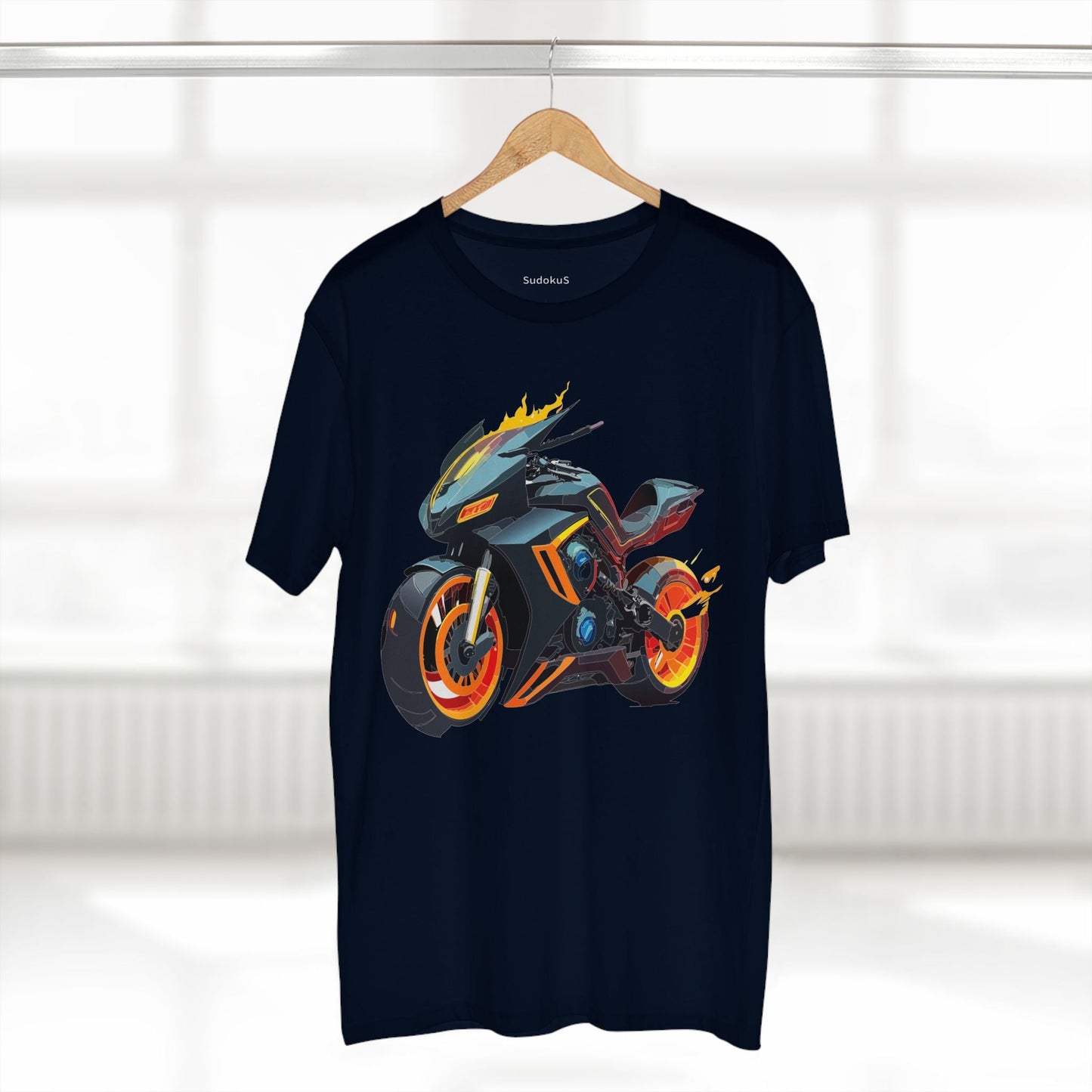 Moto Bike Graphic Unisex 100 Cotton Staple Tee 23