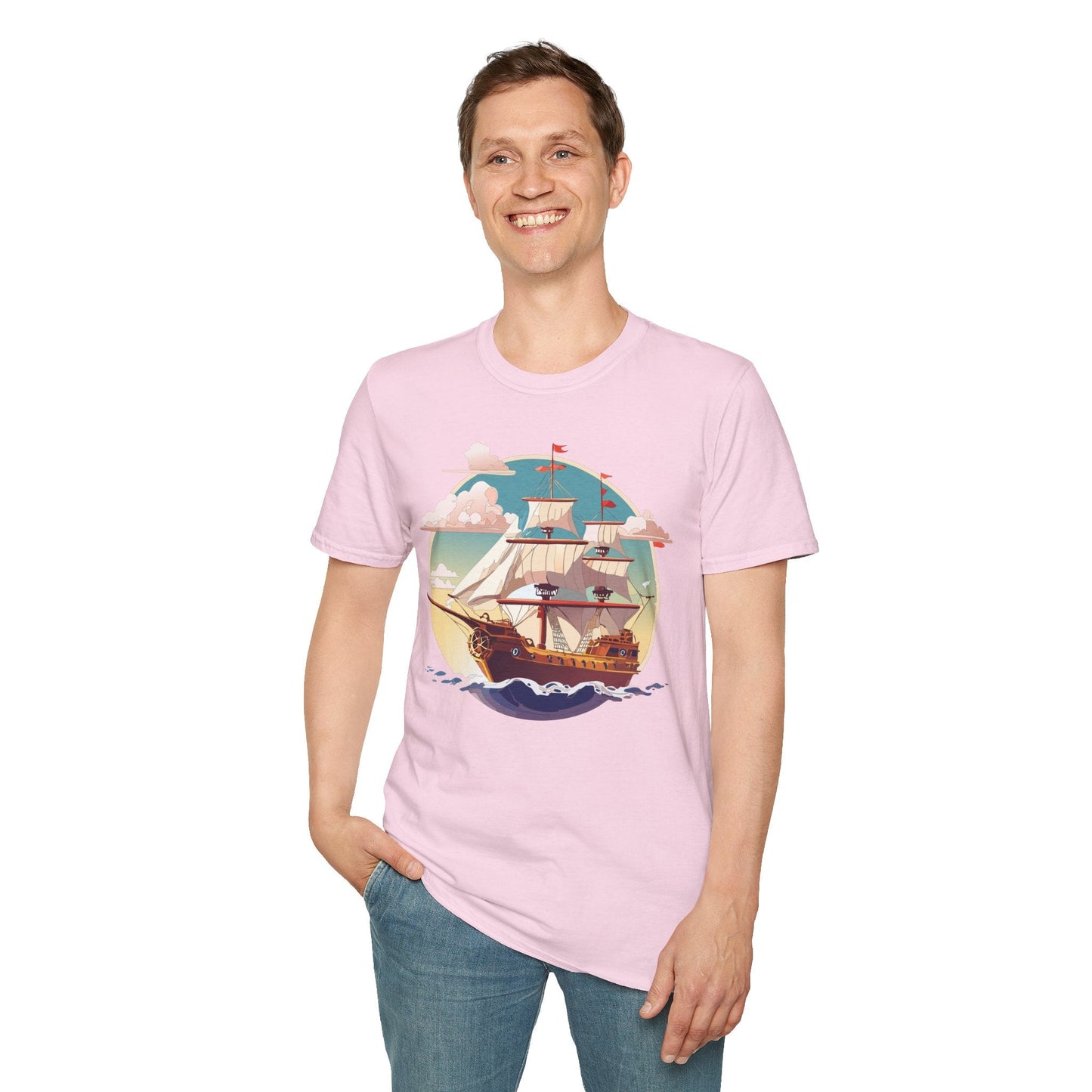 Unisex Ship T Shirts Frigate Vessel Tee Shirt Gildan Softstyle 64000 Cotton Comfort Premium Tee