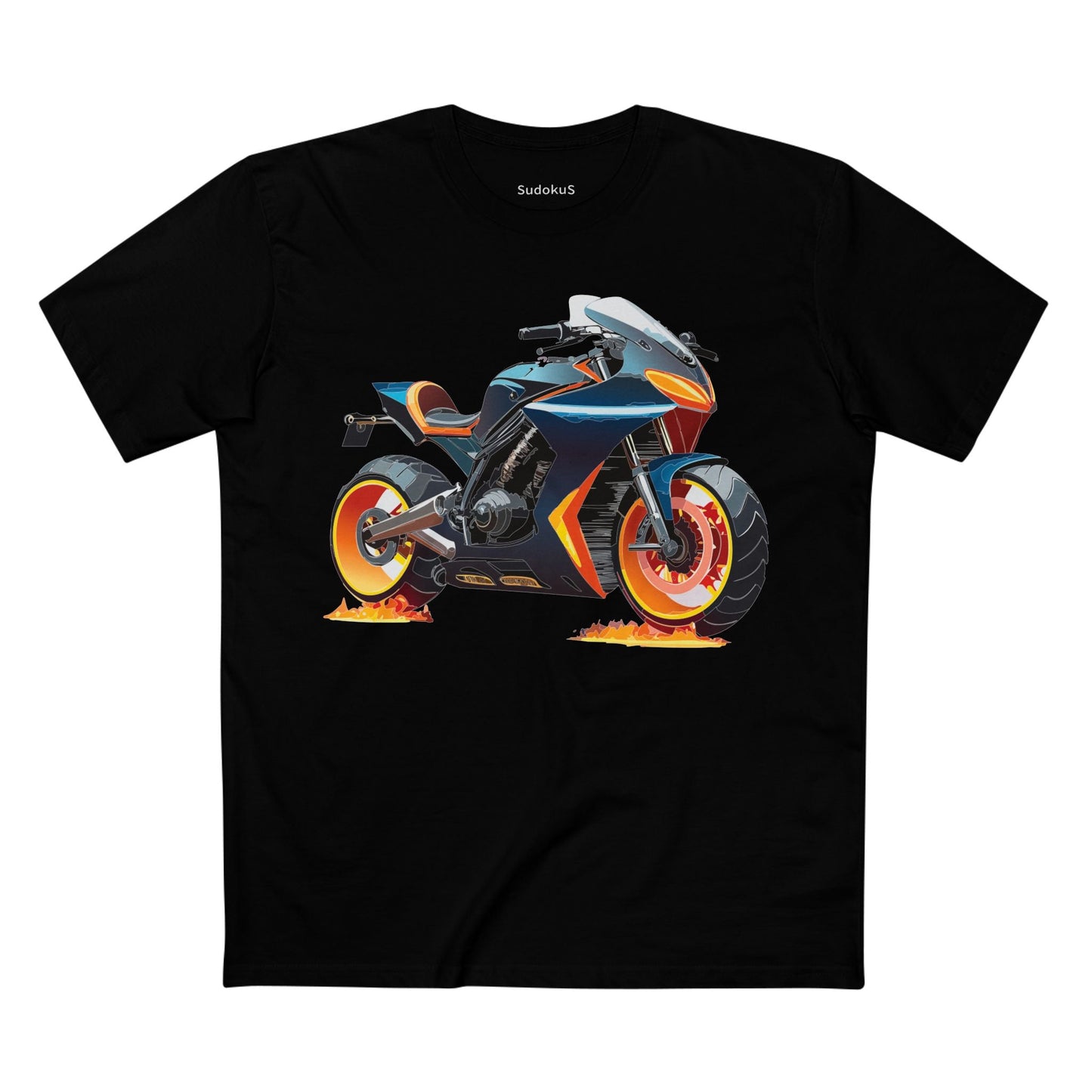 Moto Bike Graphic Unisex 100 Cotton Staple Tee 25
