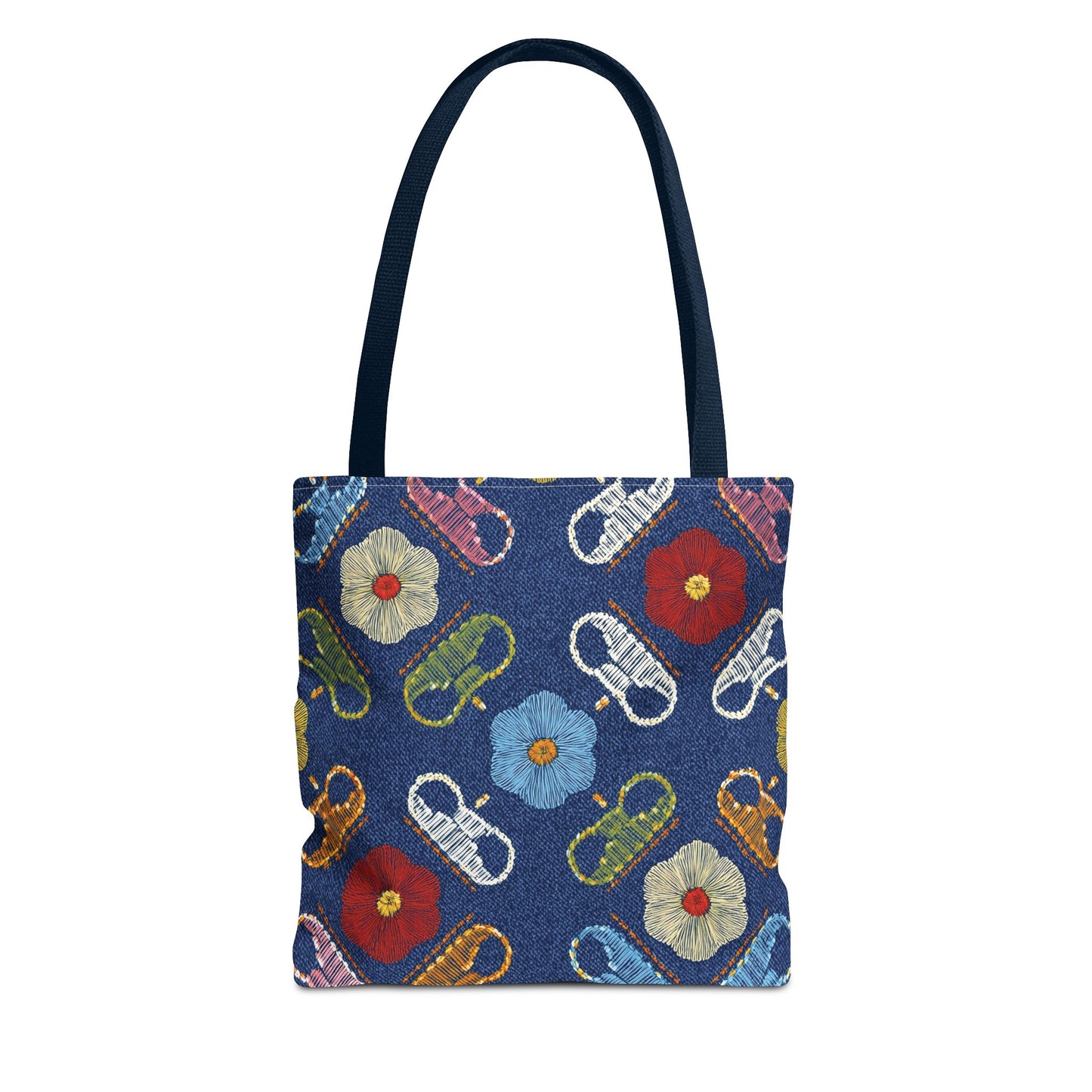 Denim Fabric Imitation Print Unisex Canvas Bag Poly Spun 3 Sizes Tote Bag 154