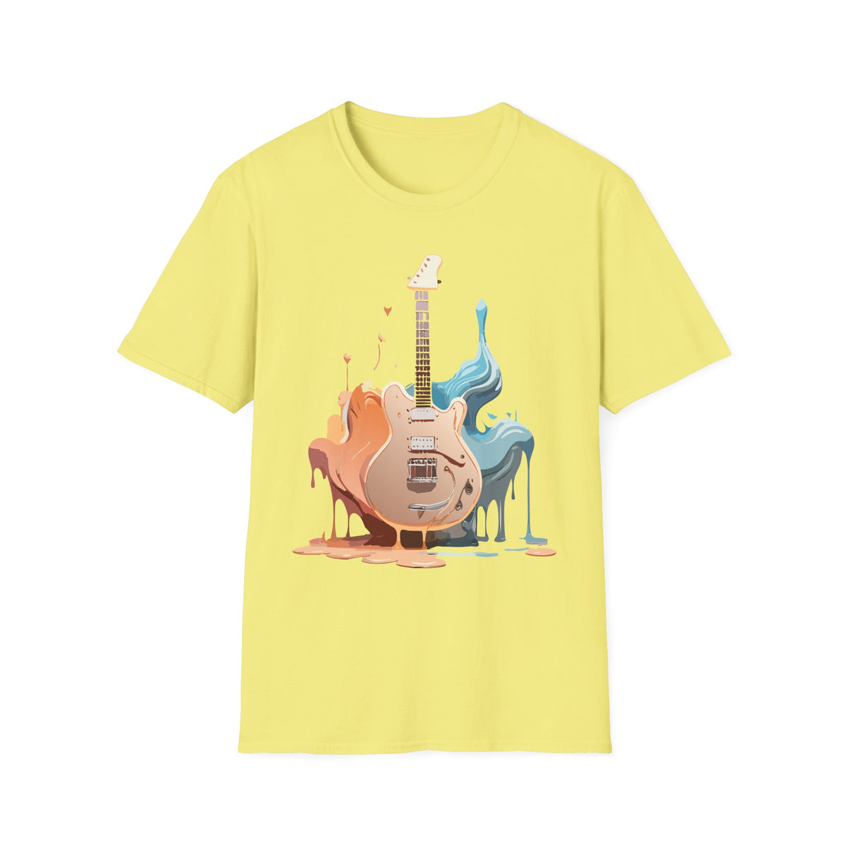 Liquid Paint Electric Guitar T-Shirt | Music Art, Colorful Guitar Tee