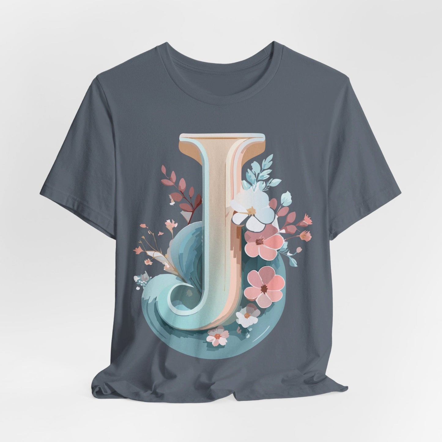 Letter J Shirt Graphic Unisex Tee With Original Vintage Inspired Artwork By Adelpha
