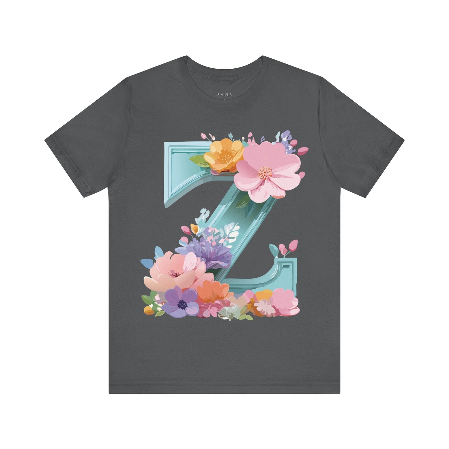 Letter Z Shirt Graphic Tee Unisex Jersey Short Sleeve By Adelpha Vintage Inspired Artwork