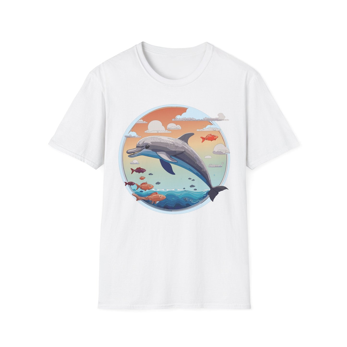 Dolphin Shirt Unisex Gildan Softstyle Cotton Tee For Men Women Dolphin Fish Animal Shirt