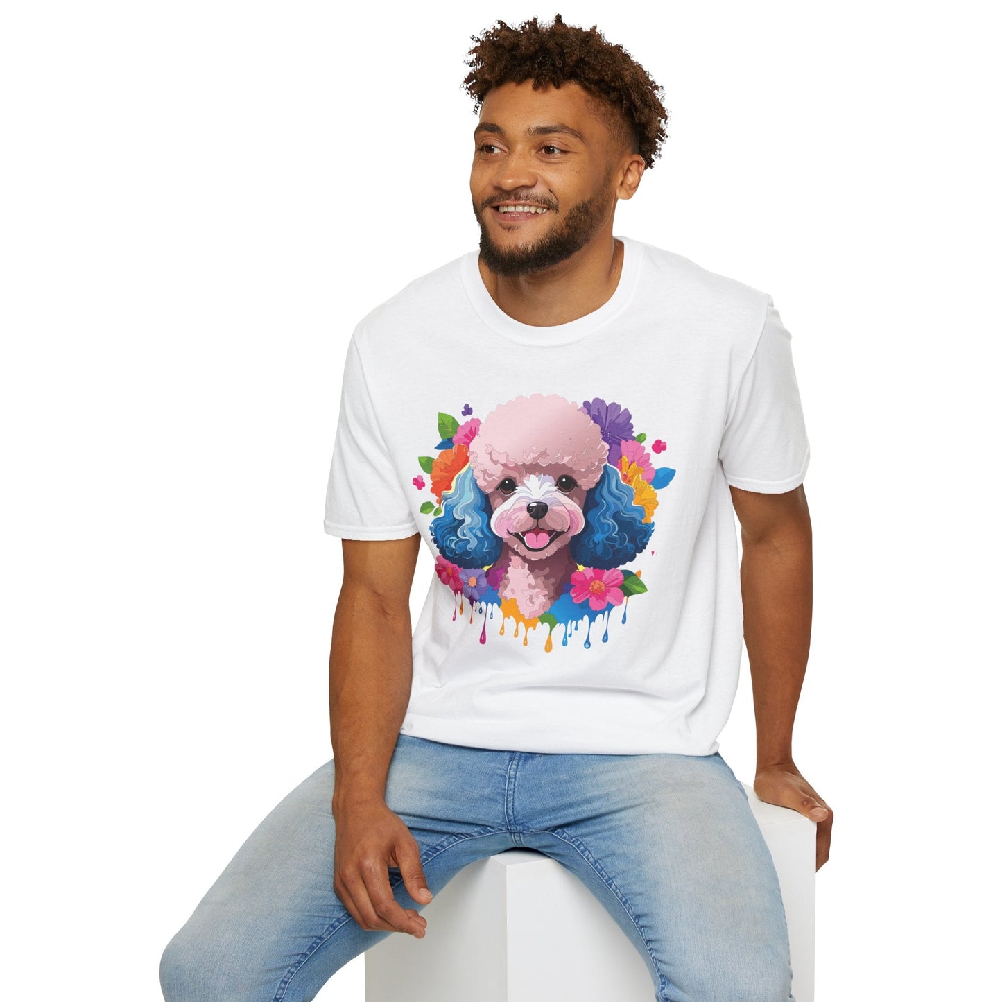Unisex Dog Shirt Softstyle Tee 100 Percent Cotton Animal Print