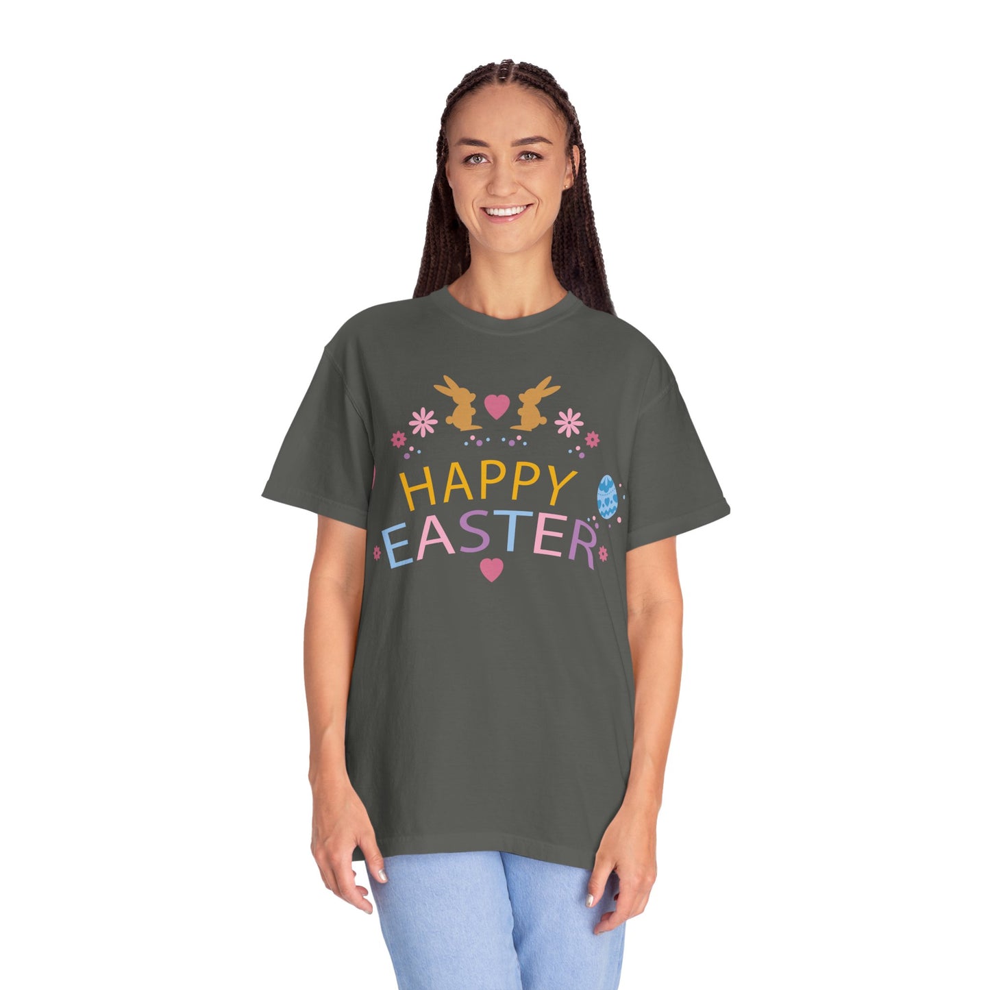Easter Bunny Heart T-Shirt, Tee Shirt with Easter Signature, T Shirt with Easter Prints, Tee Shirt with Easter Design 2