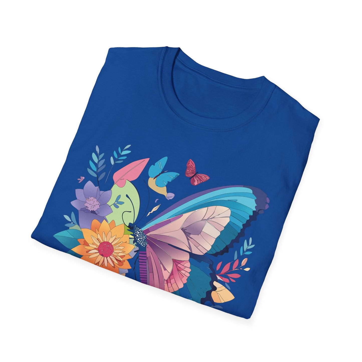 Gildan Butterfly T Shirt Unisex Softstyle 64000 Monarch Print Lightweight Breathable Cotton Tee