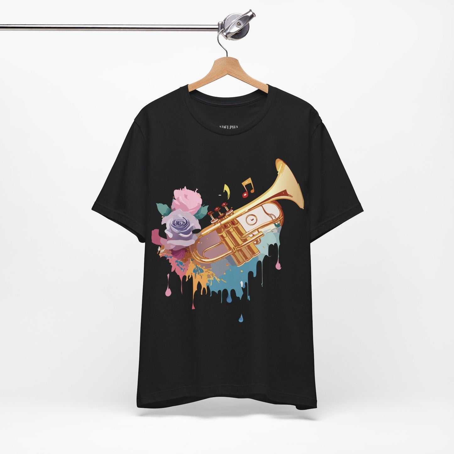 Music Graphic Unisex 100 Cotton Vintage Art with Musical Elements Tee 130