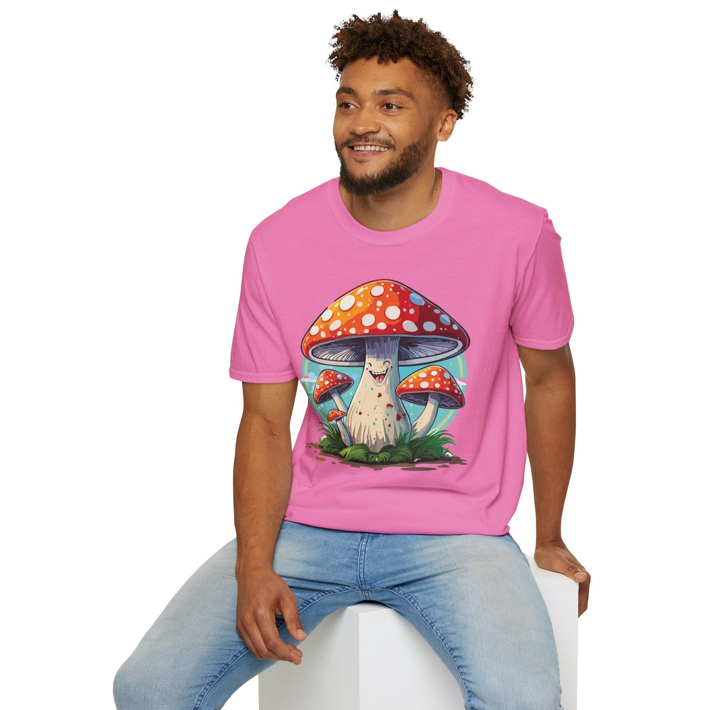 Mashroom Tee Shirt Unisex Funny Mashroom Design Softstyle Cotton Tee For Everyday Comfort