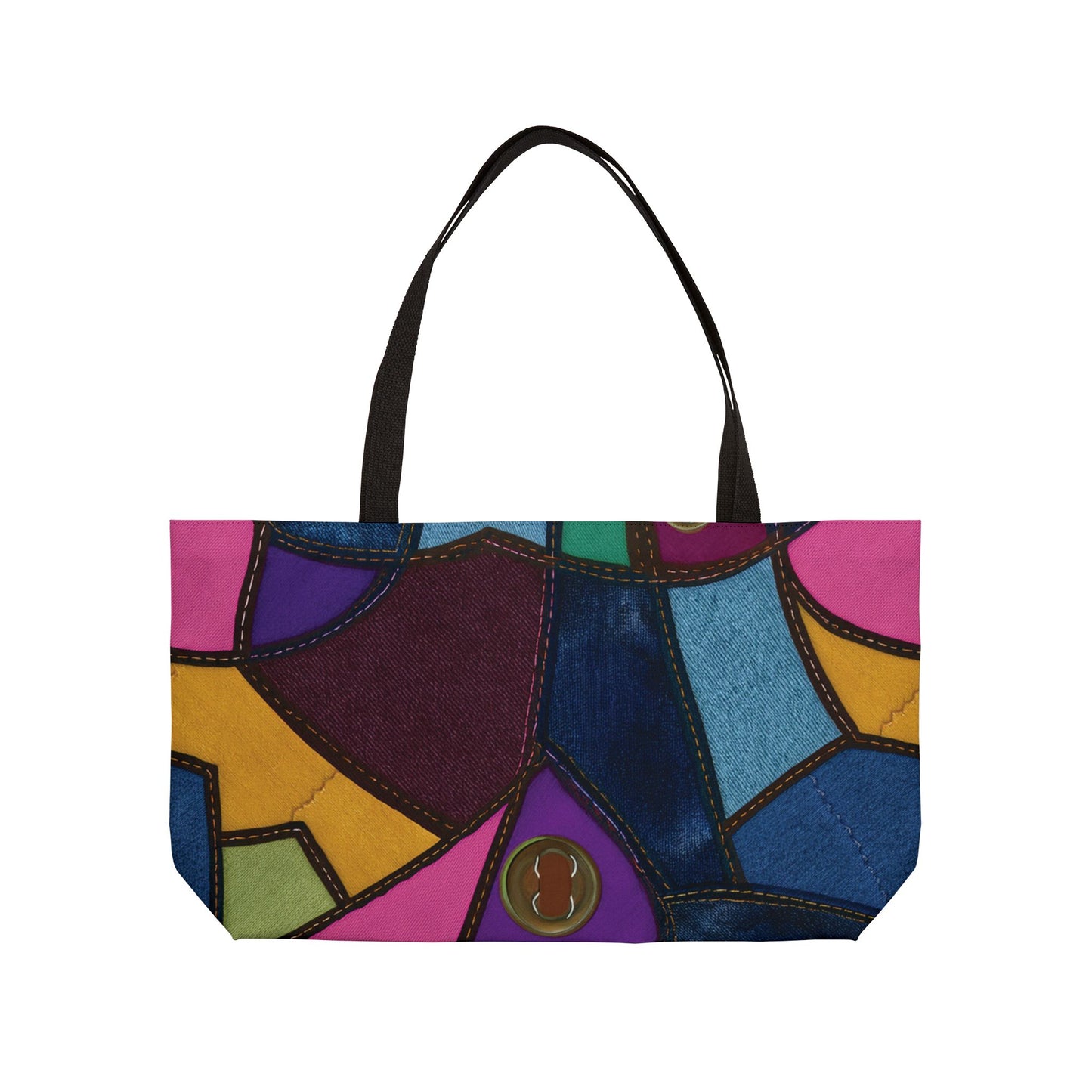 Denim Print Yoga Bag High-Quality 100% Spun Polyester 24x13 Canvas Gym Bag 36