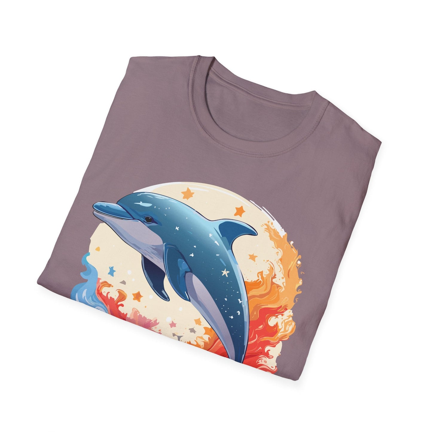 Dolphin T Shirt Unisex Softstyle Gildan 64000 100 Percent Ring Spun Cotton Animal Fish Tee