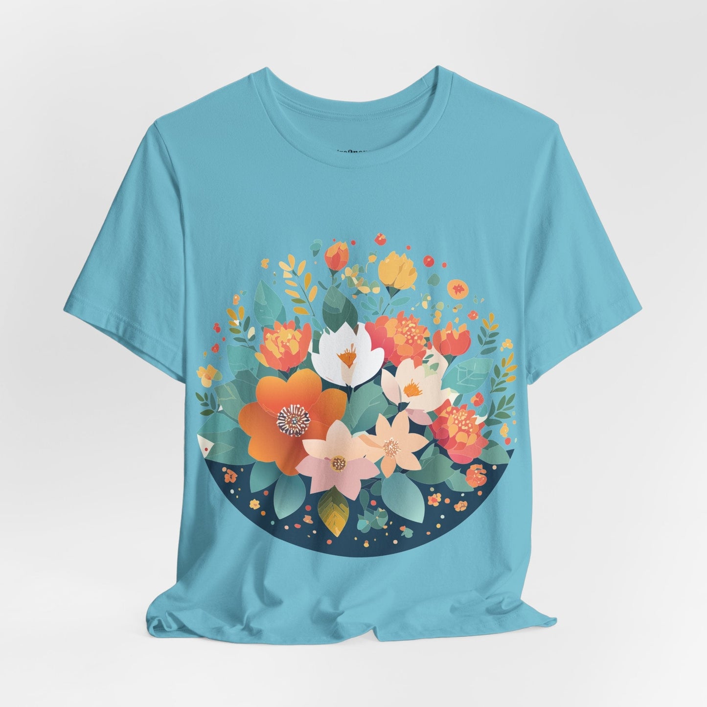 Floral Flowers Shirt Unisex Lightweight Breathable Jersey Tee Floral Pattern Short Sleeve