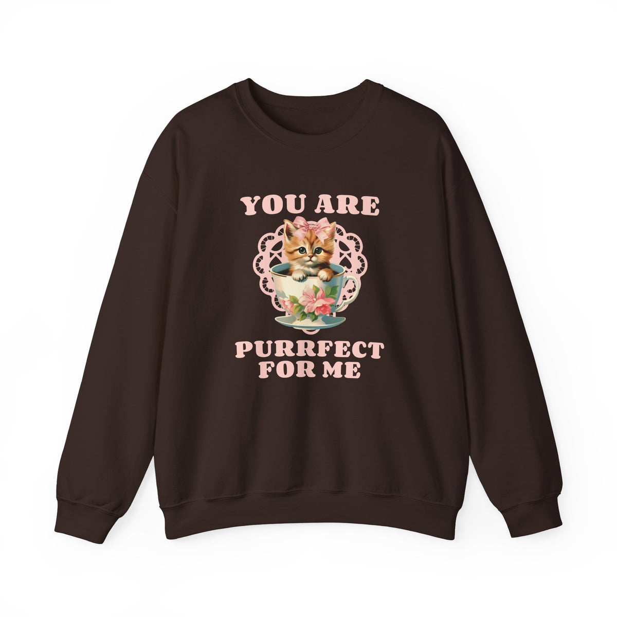 Cat Graphic Valentine's Day Sweatshirt Unisex 50/50 Cotton-Poly Animal Sweatshirt w18