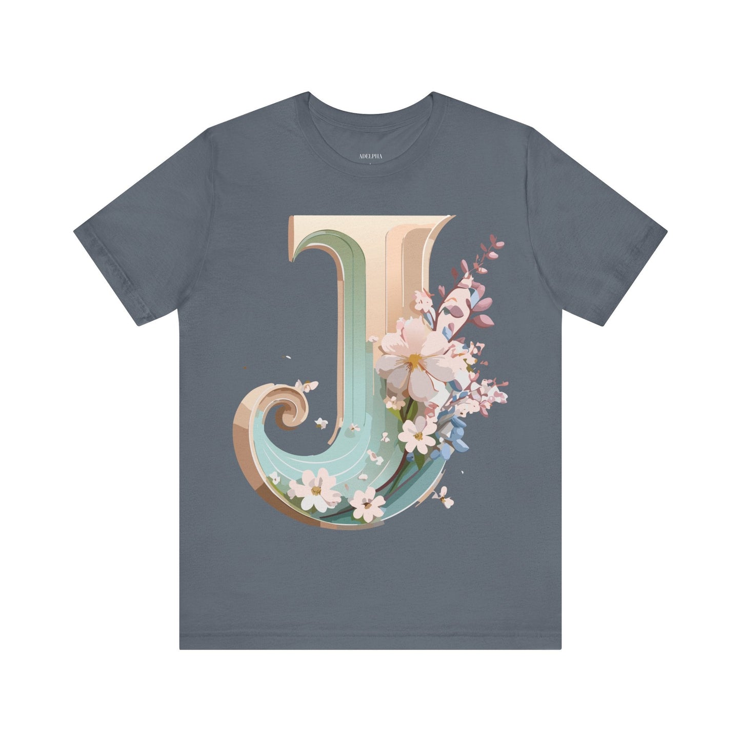 Letter J Graphic Tee Unisex Vintage Inspired Art From Adelpha Short Sleeve Shirt