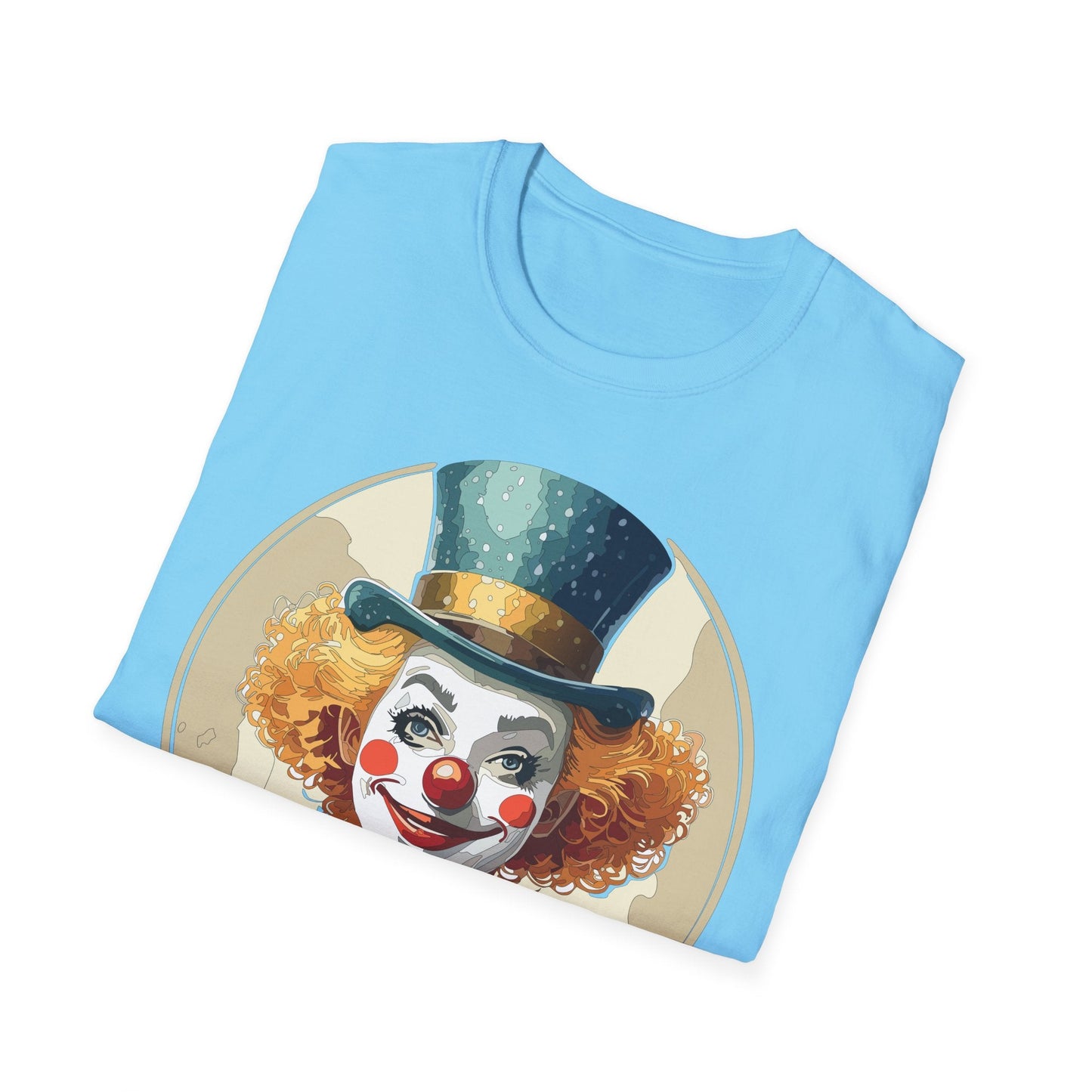 Clown Shirt Unisex T Shirt With Clown Circus Theme Funny Man Shirt Gildan Softstyle 64000