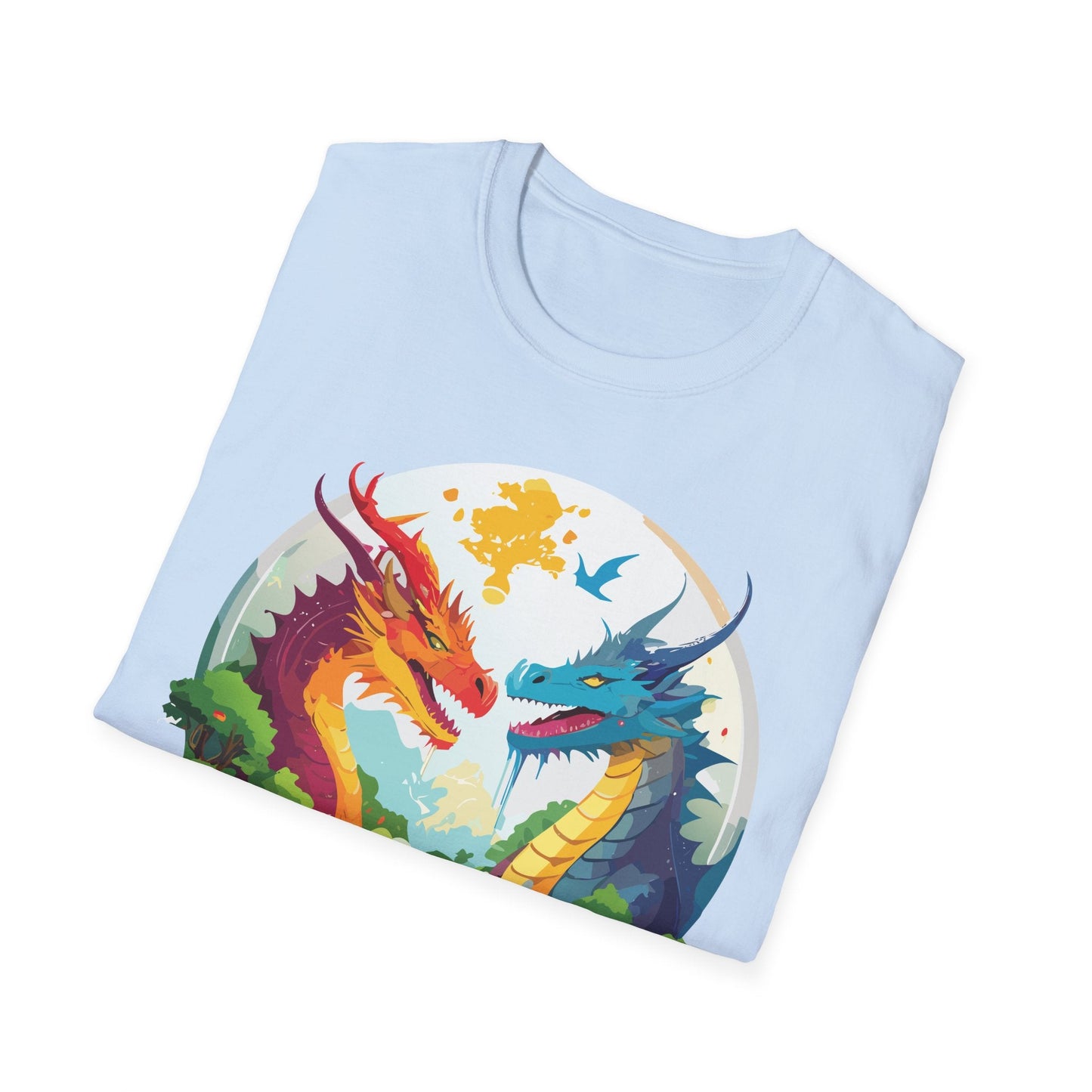 Dragon T Shirt Unisex Gildan Softstyle 64000 100 Percent Cotton Animal Print Tee Artwork