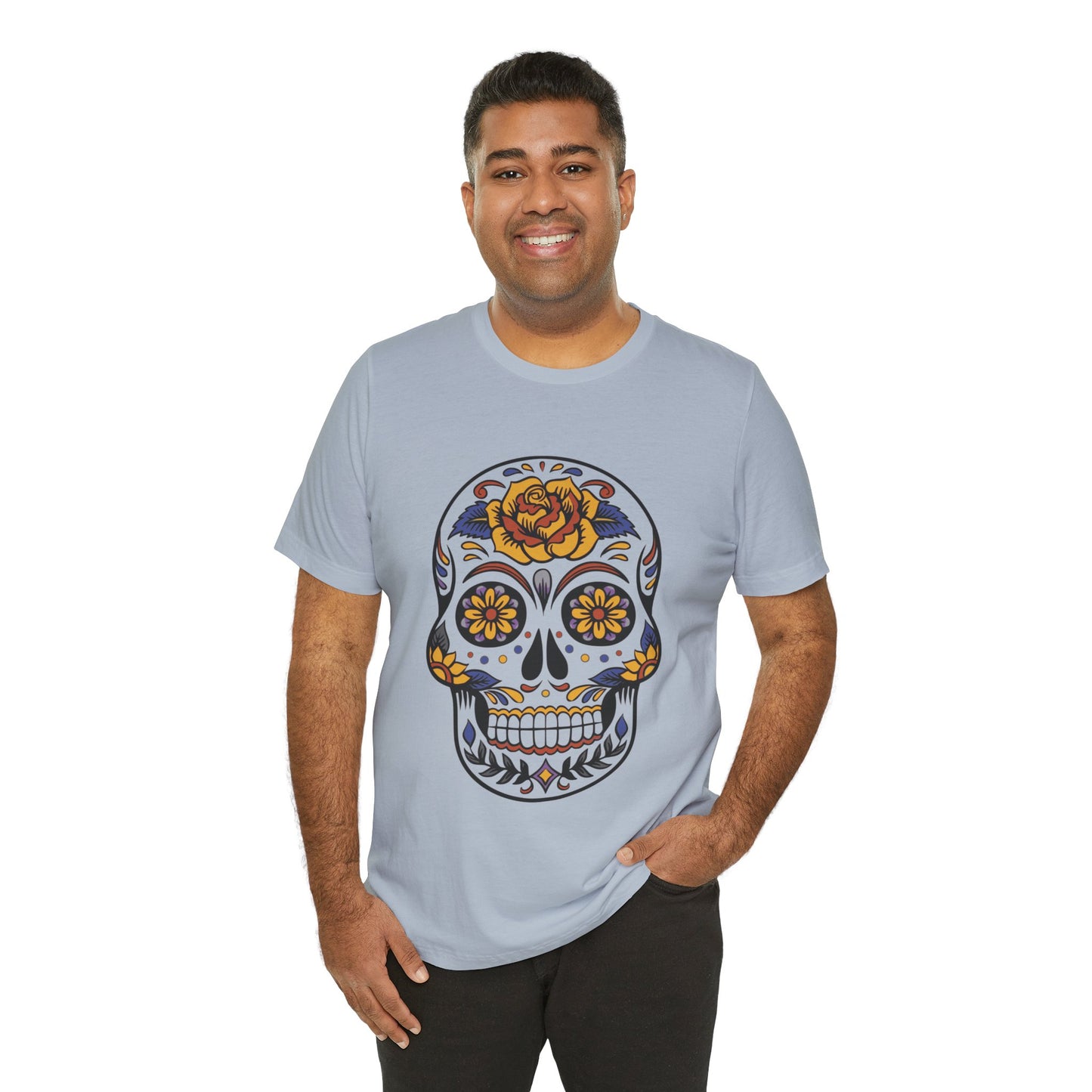 Unisex Cotton Tee Shirt with Skull