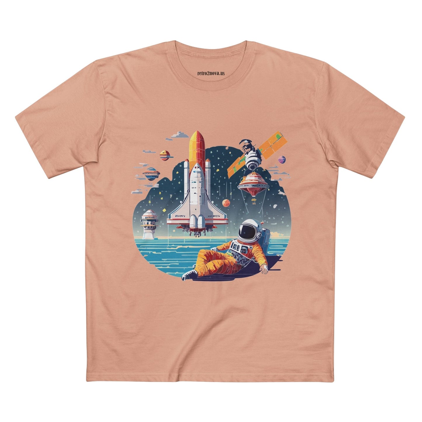 Cosmos Astronaut Shirt CS35 Unisex Premium Cotton Tee With Original Art Design Retro2Nova