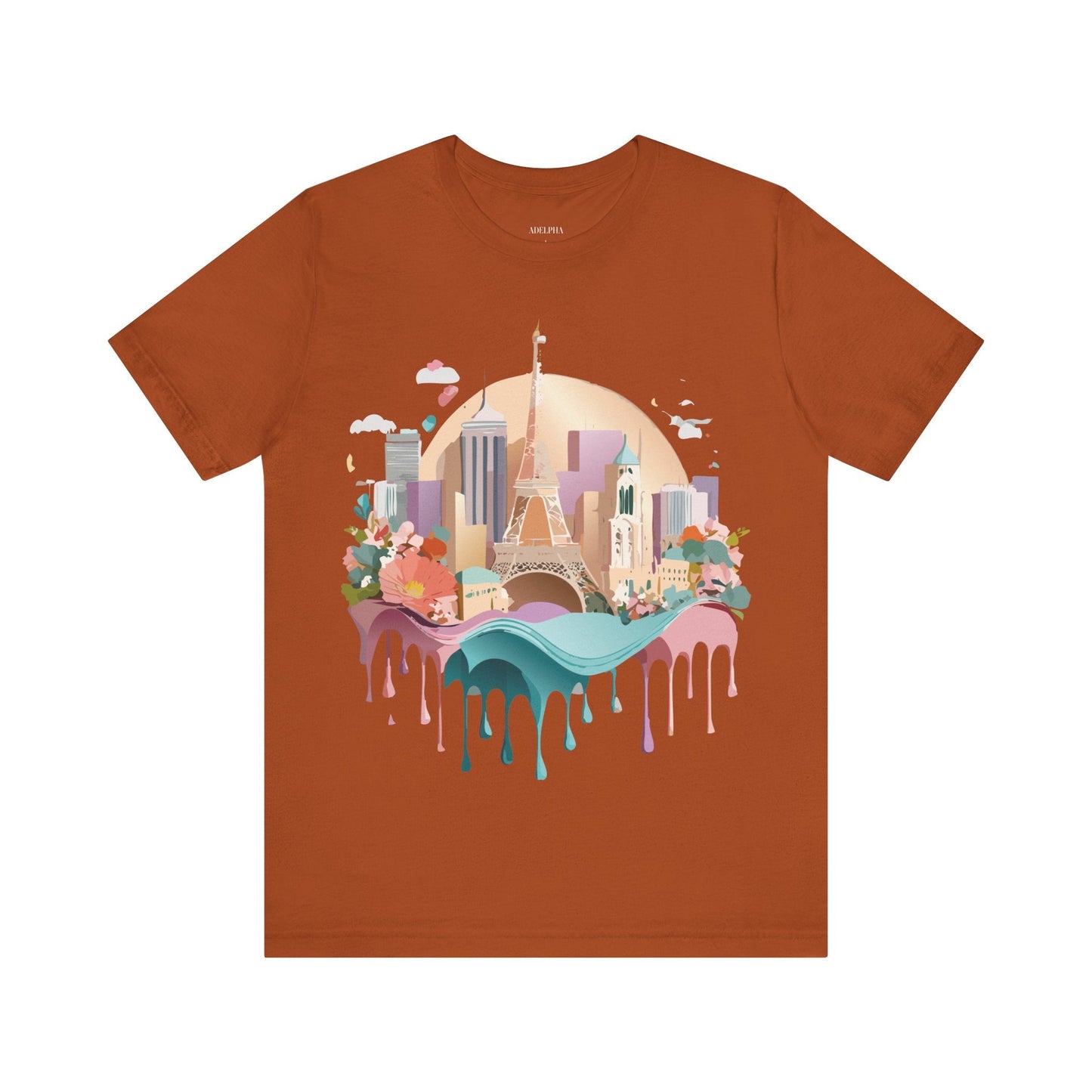 Adelpha Paris Graphic Tee Unisex Short Sleeve Shirt With Vintage Art Design Apparel
