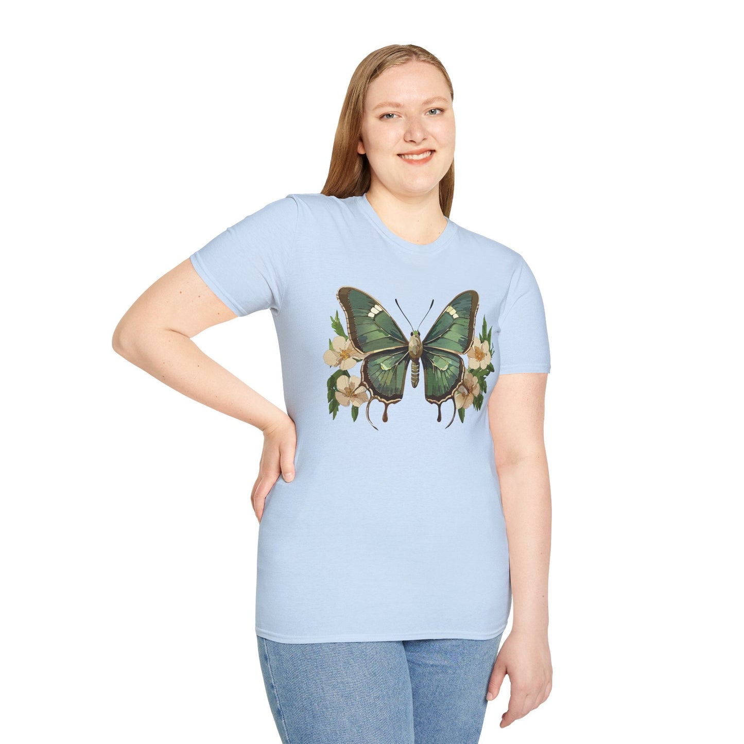 Butterfly Shirt Monarch Style Unisex T Shirt Gildan Softstyle 64000 100 Percent Ring Spun Cotton