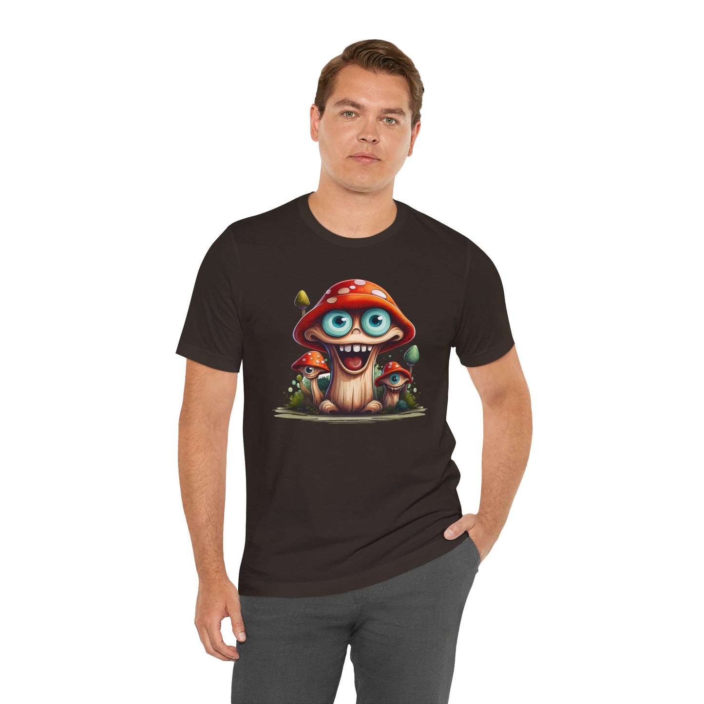 Cute Mushroom Graphic Tee, Fun Cartoon Shirt, Funny Mushroom Shirt, Cute Cartoon Tees, Graphic T-Shirt, Art Design T-Shirt