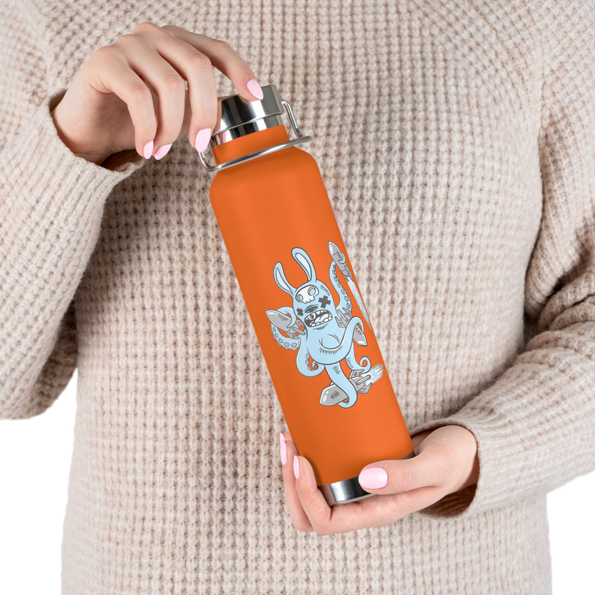 22oz Copper Insulated Water Bottle with Cartoon Design - CV74