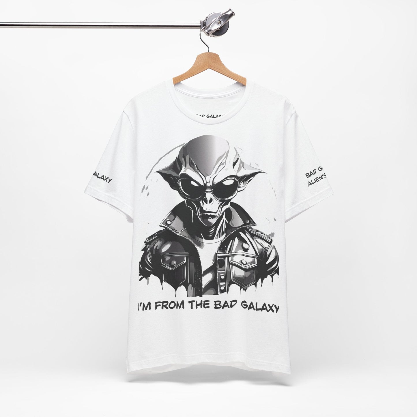 Tee Shirt With Alien From Bad Galaxy 100 Cotton Made In USA Eco Friendly Ink Graphic Edition