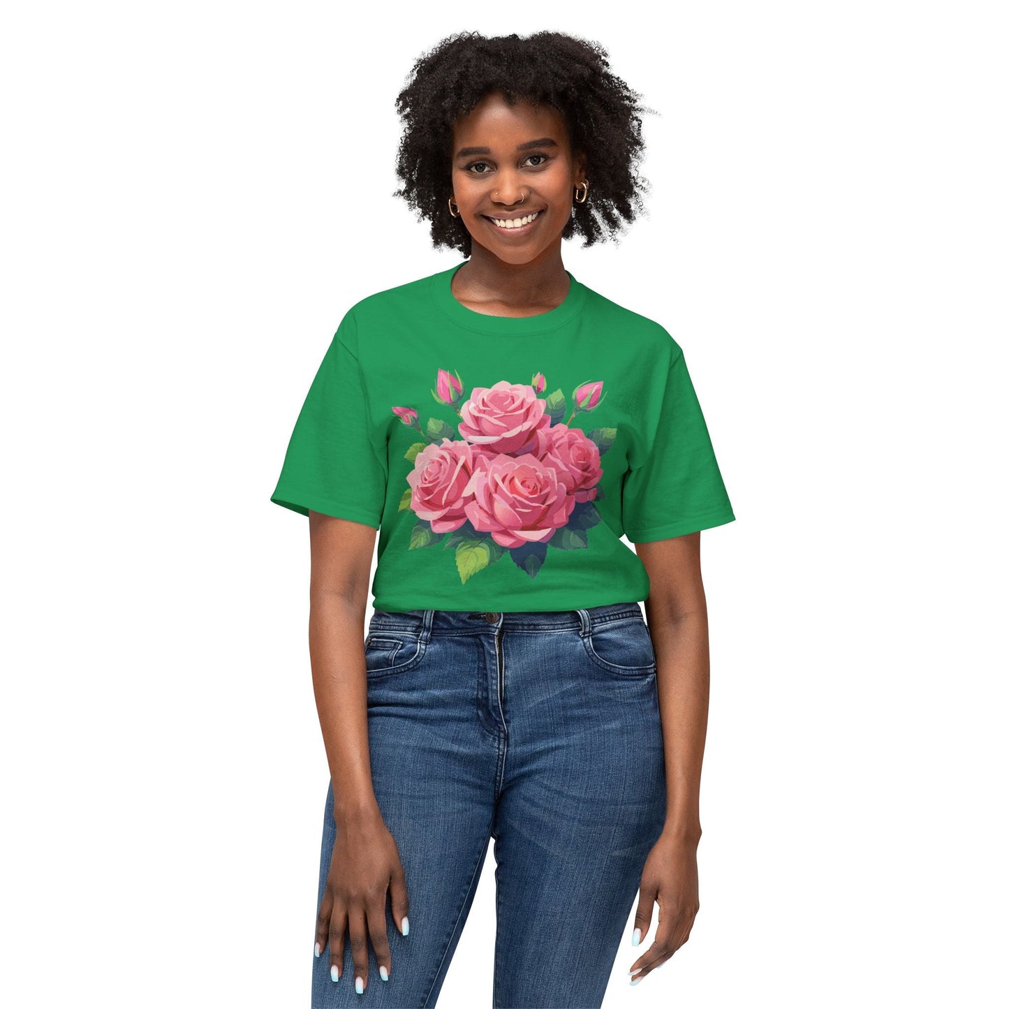 Unisex Floral T Shirt With Vintage Flowers Art Print Cotton Tee USA Made Premium Comfort