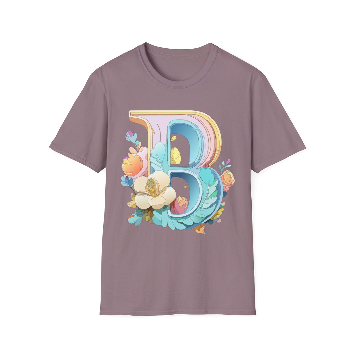 Floral Letter B T-Shirt | Botanical Monogram Tee