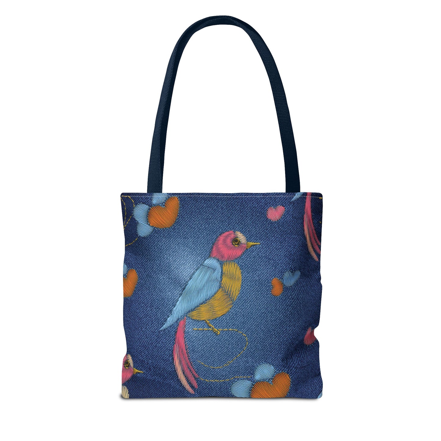 Denim Fabric Imitation Print Unisex Canvas Bag Poly Spun 3 Sizes Tote Bag 194-1